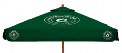 6' Square Woodgrain Market Umbrella with Valence Overseas