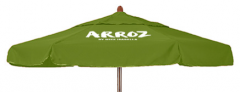 7.5' Woodgrain Market Umbrella with Valence Domestic