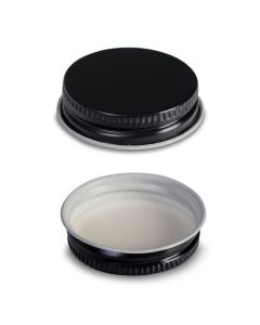 Black Metal Growler Cap with Plastisol Liner