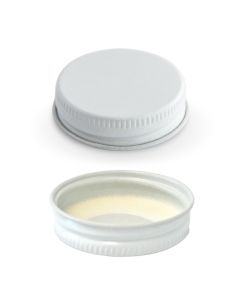 White Metal Growler Cap with Plastisol Liner